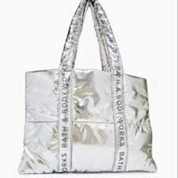 NWT Bath & Body Works A Thousand Wishes Silver Tote Bag - Picture 1 of 5